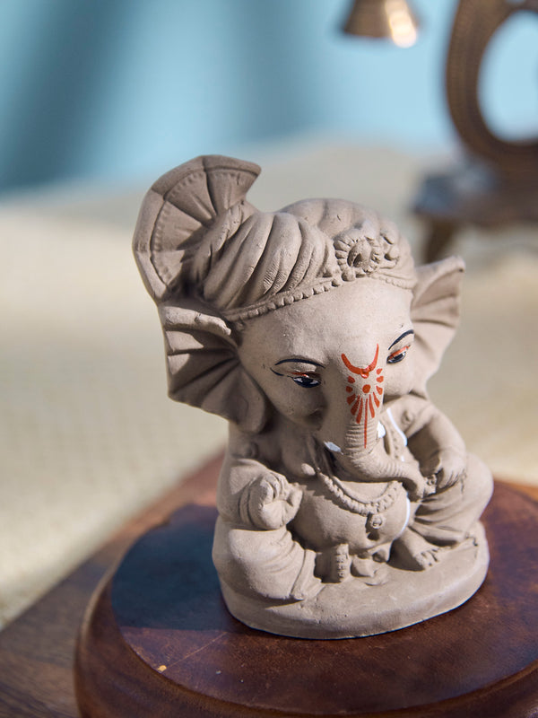 Manomaya: Born of the mind | Plantable Clay Ganesha | 4 inches