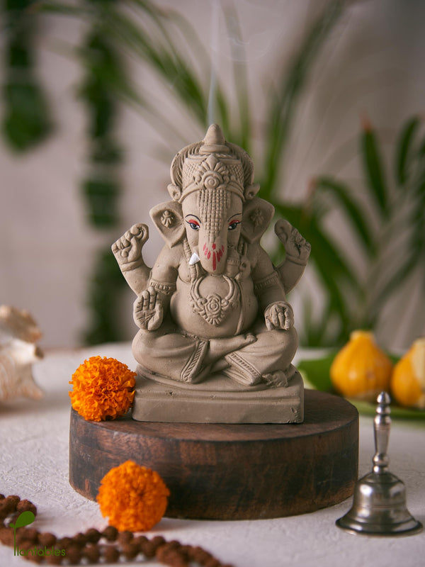 Taruna: The Green Thumb of Youth | Plantable Clay Ganesha | 5 inches