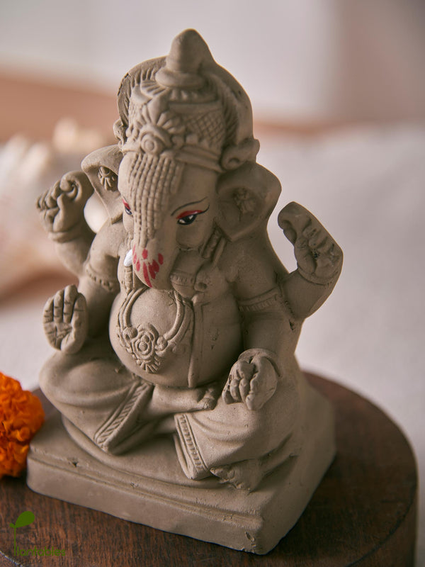 Taruna: The Green Thumb of Youth | Plantable Clay Ganesha | 5 inches