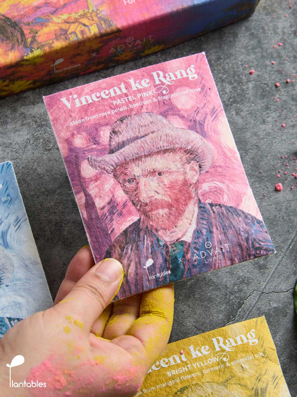 Vincent ke Rang | Holi Art Kit | Organic Gulals & Plantable Postcards